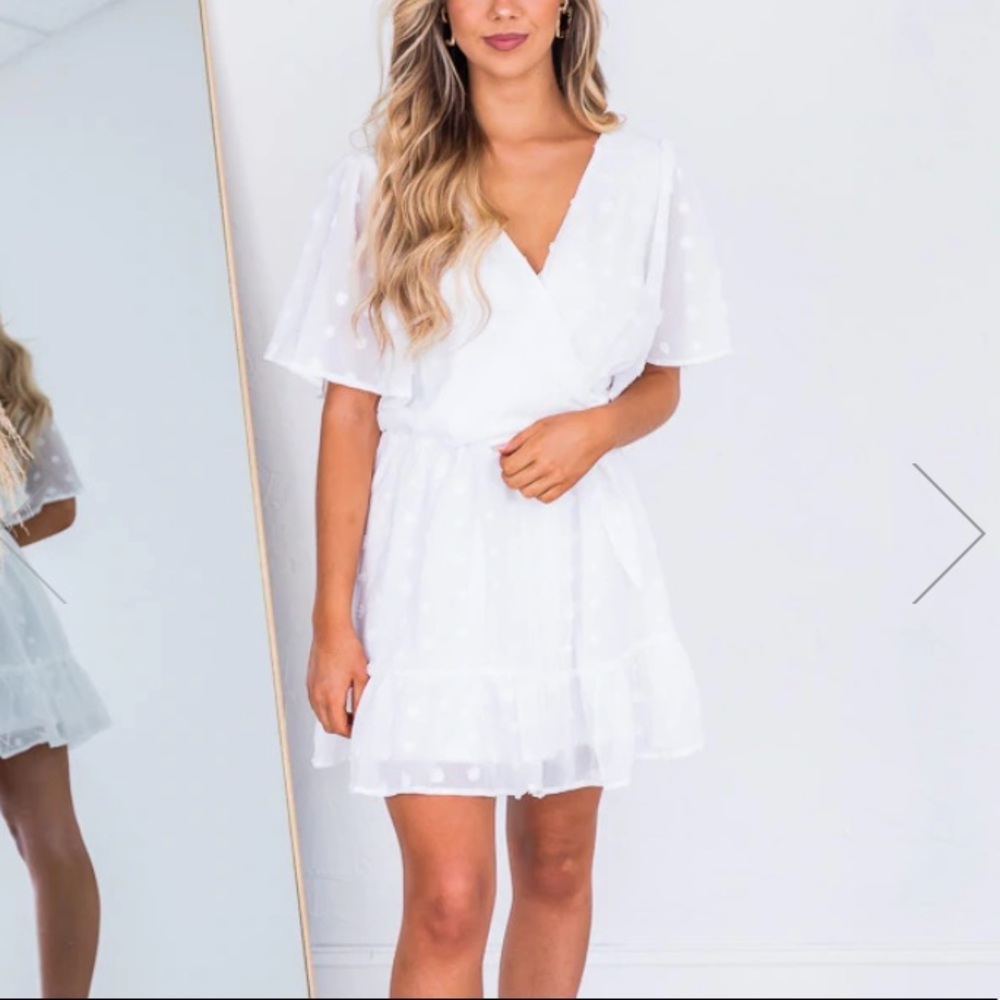 Picture Perfect Moments White Dress Pink Lily